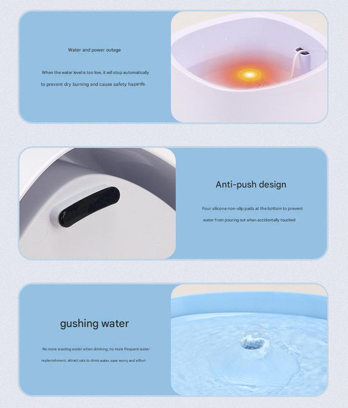 Automatic Pet Water Fountain - USB Powered, Multi-Stage Filtration, Ultra-Quiet, 2L Capacity(Purple)