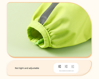 Colorblock (Beige blue) Dog Raincoat - Waterproof with Hood and Reflective Strips (Size S)