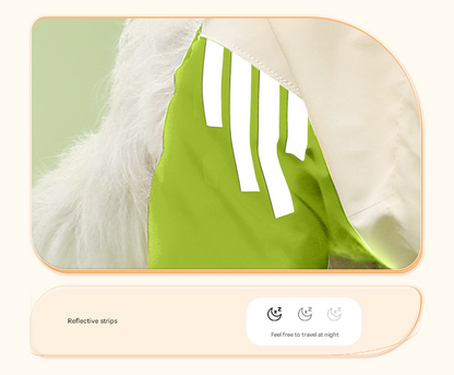 Colorblock (White Purple) Dog Raincoat - Waterproof with Hood and Reflective Strips (Size XL)