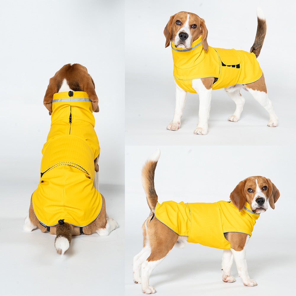 M Dark Blue All-Season Pet Raincoat - Waterproof & Dustproof High-Collar Dog Windbreaker for Spring