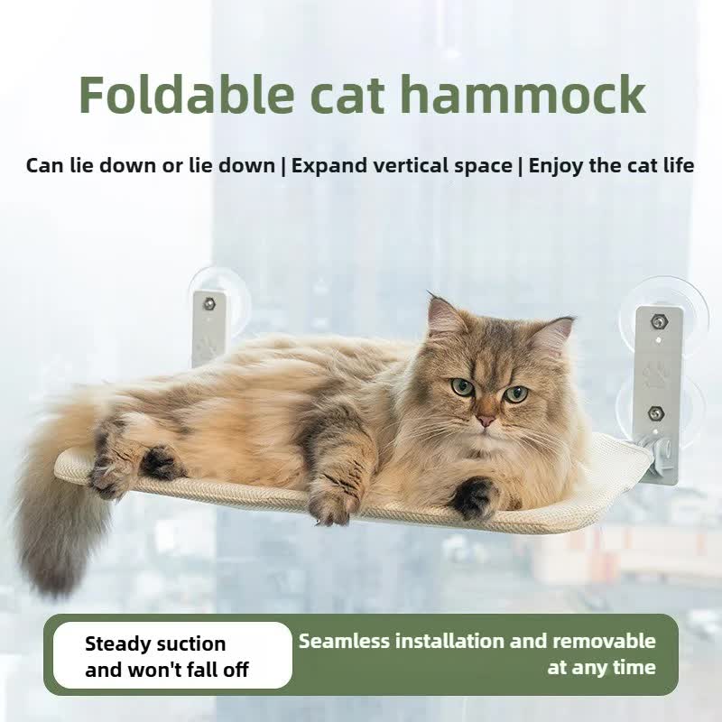 Foldable Window Faux Rabbit Fur Cat Perch(52 x 30 cm) - Warm Soft Plush Hammock with Strong 85mm Dual Suction Cups for Indoor Pets