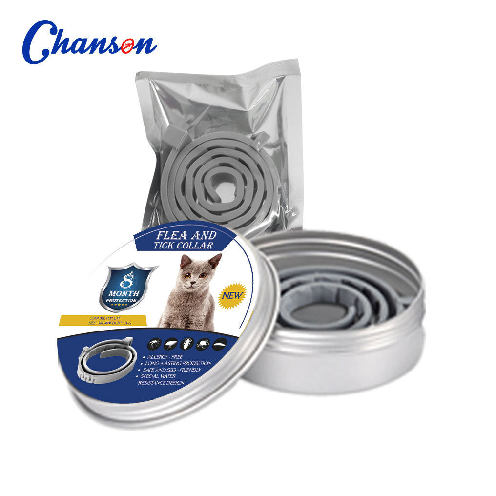 3-Pcs Blue 8-Month Flea and Tick Repellent Collar for Dogs and Cats – Waterproof, Adjustable & Safe with Natural Herbal Oils(38cm)