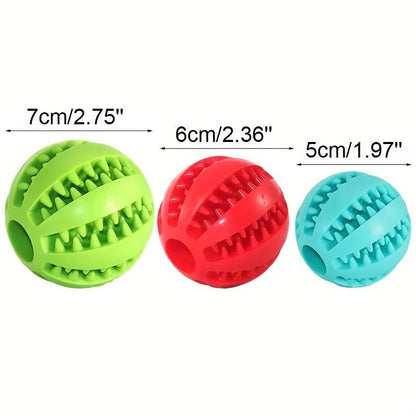 Cyan TPR Dog Chew Ball Set – 3-Piece Size Combination (Small, Medium, Large) with Food Hiding Design for Teeth Cleaning and Mental Stimulation in Australia