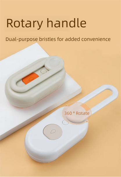 2 Packs 3 in 1 Electric Pet Spray Comb with Rotatable Handle Anti Static Grooming Brush for Cats and Dogs Massage Deshedding Tool Khaki and White