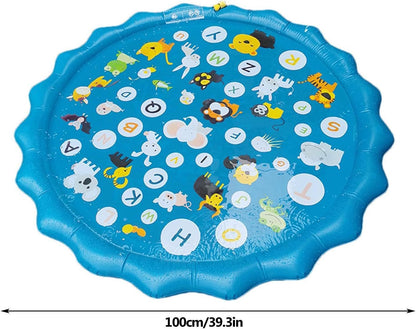 Portable Outdoor 1M Splash Pad for Pets & Kids(Alphabet Style) - Summer Cooling Fountain for Backyard & Garden