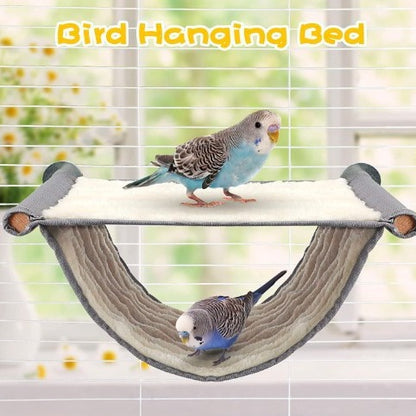 2-Pack White Bird Hammock Bed for Parrots, Budgies, and Small Pets – Warm, Soft, Washable Hanging Nest with Easy Installation for Cage or Window Use(Size: S)