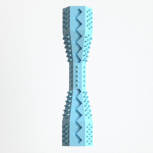 2-Pack Blue Hexagonal Pet Chew Toy – Durable Rubber Dog & Cat Teething Stick for Dental Care, Biting Relief and Mental Stimulation
