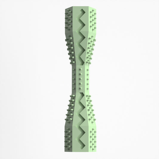 2-Pack Green Hexagonal Pet Chew Toy – Durable Rubber Dog & Cat Teething Stick for Dental Care, Biting Relief and Mental Stimulation