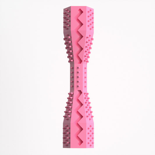 2-Pack Rose red Hexagonal Pet Chew Toy – Durable Rubber Dog & Cat Teething Stick for Dental Care, Biting Relief and Mental Stimulation