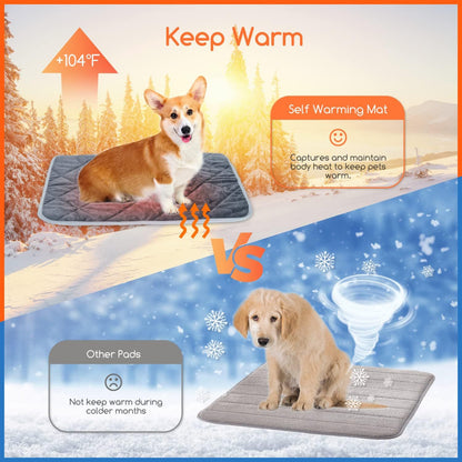 Self-Warming Pet Mat with Heat Reflective Technology for Dogs and Cats Waterproof No Electricity Needed Comfortable Winter Pad for Local Pet Owners(58*88cm)