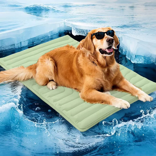 Pet Cooling Mat Self Cooling Pad for Dogs Cats Dual Sided Summer Sleeping Bed Light Green Large (122x71cm)