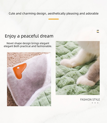 Thickened Pet Sofa Bed XL Size 75x45cm Coffee Dog Mat with Integrated Pillow Soft Washable Sleeping Pad for Dogs and Cats All Season Comfort