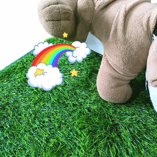 S Size Realistic Artificial Grass Dog Potty Pad - Indoor/Outdoor Pet Training Turf, Easy to Clean PE & TPR Material