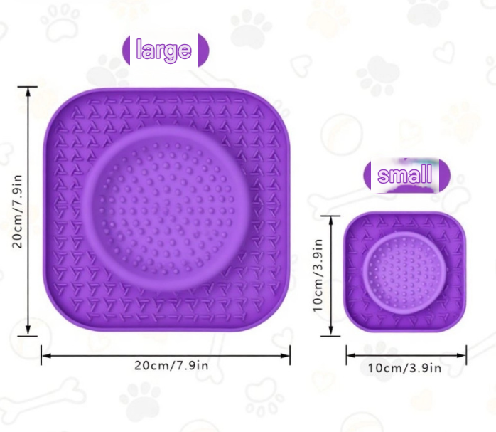 L Blue 2-Pack Premium Silicone Pet Lick Mat - Slow Feeder for Dogs and Cats with Powerful Suction Base - Anxiety Relief and Boredom Buster for Grooming and Bathing