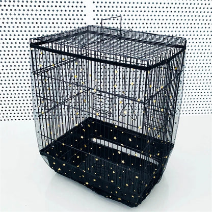 M Black Star【Height 20, Circumference 170】 Large Bird Cage Seed Catcher Net Cover - Adjustable Mesh Guard Splash-Proof Dust Cover for Indoor Outdoor Cages