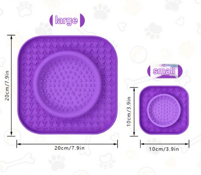 L Beige 2-Pack Premium Silicone Pet Lick Mat - Slow Feeder for Dogs and Cats with Powerful Suction Base - Anxiety Relief and Boredom Buster for Grooming and Bathing