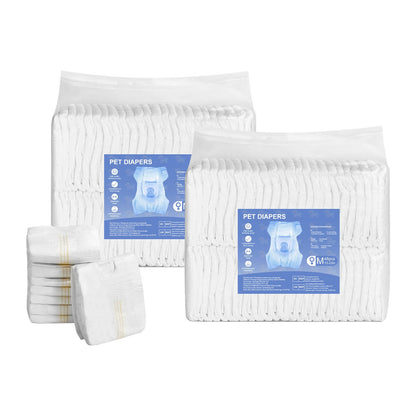 VEVOR Disposable Dog Diapers, Super Absorbent Female Dog Diapers, 360° Leak-Proof Female Doggy Pet Diaper with Wetness Indicator for Heat Period, Training, Incontinence - M, 96 Count (2 Packs of 48)