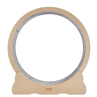 VEVOR Wooden Cat Exercise Wheel, 43.3" Large Cat Treadmill Wheel for Indoor Cats, Cat Running Wheel with Detachable Carpet & Cat Teaser for Running/Walking/Training, Suitable for Most Cats Yellow