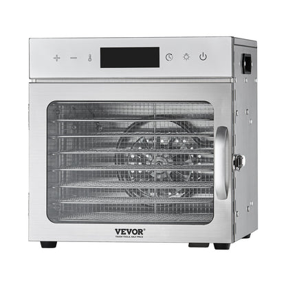 VEVOR Food Dehydrator Machine, 8 Stainless Steel Trays, 400W Electric Food Dryer with Adjustable Temperature & 24-Hour Timer, Freeze Dryer for Jerky, Meat, Fruit, Vegetables, Herbs, Dog Treats