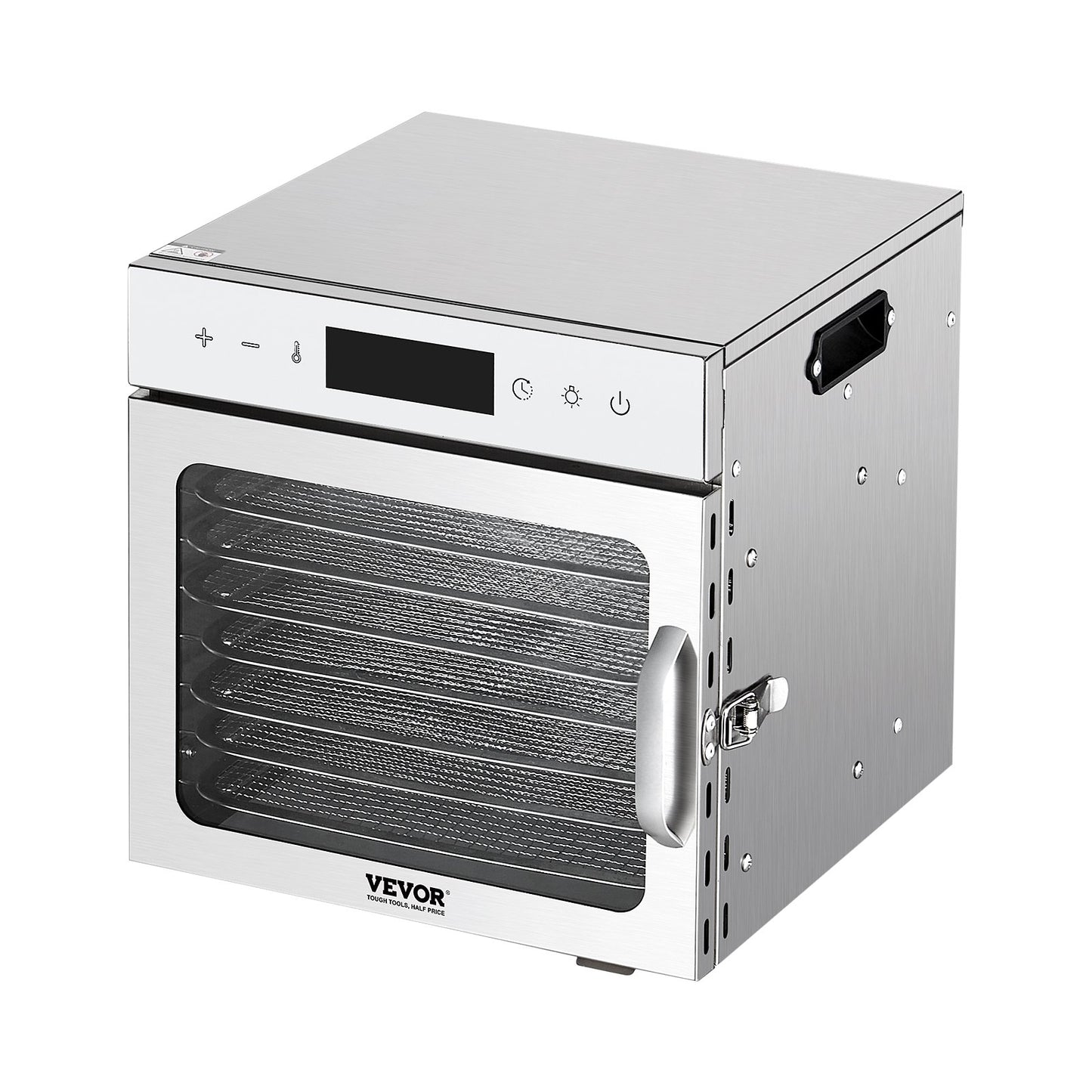 VEVOR Food Dehydrator Machine, 8 Stainless Steel Trays, 400W Electric Food Dryer with Adjustable Temperature & 24-Hour Timer, Freeze Dryer for Jerky, Meat, Fruit, Vegetables, Herbs, Dog Treats