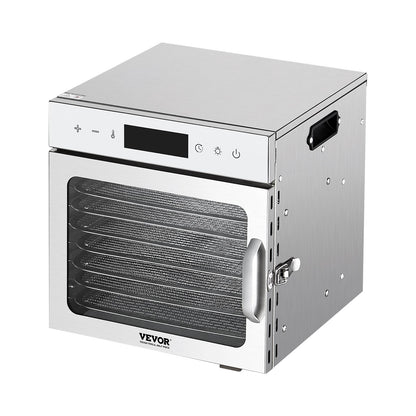 VEVOR Food Dehydrator Machine, 8 Stainless Steel Trays, 400W Electric Food Dryer with Adjustable Temperature & 24-Hour Timer, Freeze Dryer for Jerky, Meat, Fruit, Vegetables, Herbs, Dog Treats
